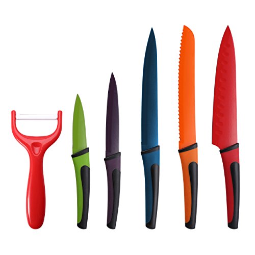 Renberg Flash - Sets edelstahl farben-wahl 8.75cm, 12.5cm, 20cm, 20cm, 20cm y peeler.