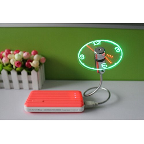 LEDMOMO USB-LED Lüfter-Uhr, Mobile USB-Powered tragbaren Ventilator, Mini USB Schwanenhals Fan für Laptop und PC - 3