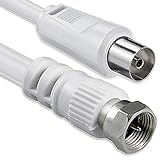 anschlusskabel axiale f-stecker Geflecht 32 1aTTack Koaxial/SAT Anschluss-Kabel (F-Stecker auf Koaxialkupplung, 1,5m) weiß