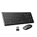 Produktbild FLOUREON Kabellose QWERTZ Tastatur Maus Set Wireless Keyboard und Mouse Combo Deutsches Tastaturlayout für Laptop PC Schwarz