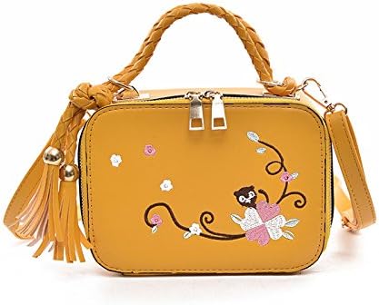 Sprnb The New Tide All-Match Personality Fashion Handbag Bag Tassel Embroidery Single Shoulder Bag,Yellow