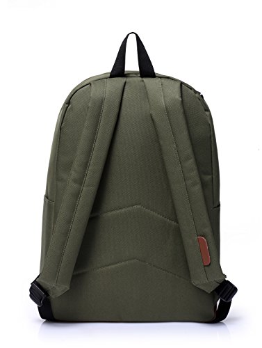 Vaschy Classic Rucksack Leichte Wasserabweisende Schulrucksack Reise Rucksack Passt 14-Zoll Laptop Gr  n