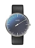 Botta Design UNO Jubiläumsedition Armbanduhr Quarz - Einzeigeruhr, Titan, Lederband (40, Perlschwarz)