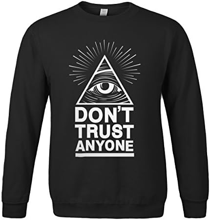 Abbigliamento Sweatshirt Don't Trust Anyone Illuminati Crew All-Seeing Eye Mighty Triangle Mason Unisex (Size L)