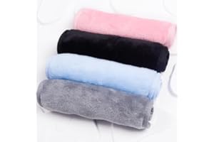 Luxiremi 4Pack Make-up Entferner Tuch, 40 * 20 cm Flanell Gesicht Tuch Gesichtswischer für empfindliche Haut Make-up entfernen (schwarz+rosa+blau+grau)