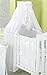 Luxury Baby Crown Canopy Drape / Mosquito Net Only Large 320 cm for Cot Bed - WHITE