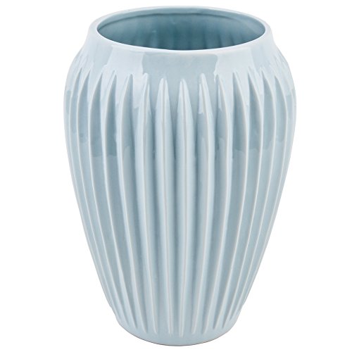 Vase Vertigo Stripes Design Porzellan blau Gefäß (23x16x16cm)