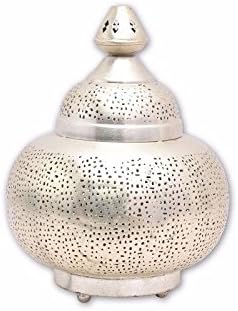 New Moroccan Silver Crown Table Lamp Handmade Lantern Home Decor LED Desk Light, E27, 40 Watts, [Energy Class A++]