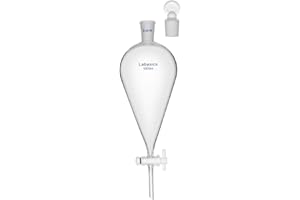 Labasics 1000ml Ampoule à Décanter Conique en Verre Borosilicate avec Robinet en PTFE, Separatory Funnel Entonnoir Laboratoire - 1000ml