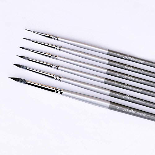 WLOT Lot de 6 pinceaux Miniatures pour Les modèles Warhammer, Miniatures, travaux de détail et Peinture Acrylique.