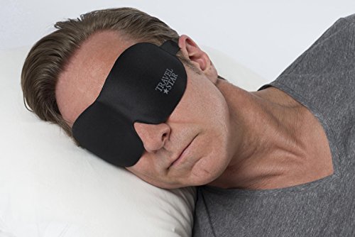 travelstar: Premium-Schlafmaske für Damen/Herren, größenverstellbar, ultraweich, extrem leicht, innovativ und hochwertig, schwarz (TS-K-2000) - 3