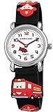 Excellanc Feuerwehr Kinderuhr Analog Silikonband Kids Armbanduhr Lernuhr Schwarz