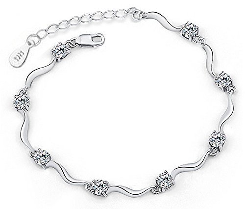 Yellow Chimes Crystals from Swarovski Silver Crystal Charm Bracelet for Women and Girls