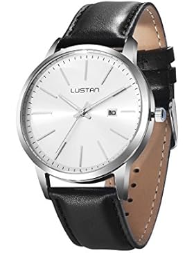 uhren herren Armbanduhr Quarz Datum Kalender anzeigen schwarz Uhrenarmbänder Echtes Klassisch Modisch Geschäfts...