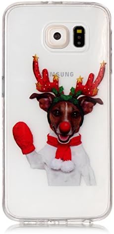 Galaxy S6 Case, Samsung Galaxy S6 Tpu Cover, Edaroo Beautiful Xmas Merry Christmas Series Ultra Slim Thin Transparent Clear with Pattern Soft Flexible TPU Gel Silicone Crystal Backcase Cover case for Samsung Galaxy S6 - Cartoon Christmas Party