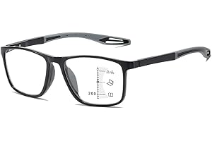 ABETOS Okulary progresywne do czytania dla kobiet i mężczyzn, progresywny filtr niebieskiego światła, pomoc w czytaniu, oprawka TR90, sportowe okulary do czytania