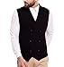 Hypernation Black Cotton Double Breast Waistcoat For Men RS.1499.00