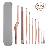 ohrenschmalz sauger hno 【 Hochwertig】 Das Ohrenschmalz besteht aus hochwertigem Edelstahlmaterial, die langlebig, tragbare und waschbar ist. Es enthält 9pcs Earpicks der verschiedenen Formen, helfen Sie Ohren gründlich reinigen, keine Schäden an Ihrem Ohr.