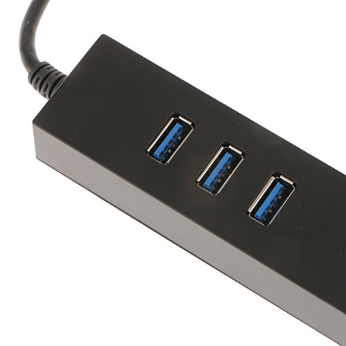 Gazechimp USB 3.0 3-Port Hub inkl. Gigabit Ethernet LAN / Netzwerkadapter RJ45 100MBPS - 4