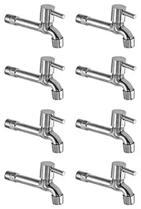 Drizzle FloraMini Long Body Bib Cock Bathroom Tap With Foam Flow Brass Chrome Plated (standard size) 8 Piece