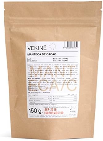 Organic Cocoa Butter 150gr superalimentos vekine Chocolate Homemade Toppings Pastries Oil Massage