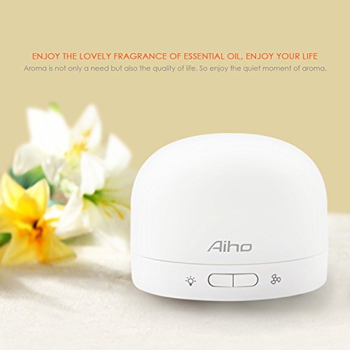 Aroma Diffuser Aiho Luftbefeuchter Ultraschall Vernebler Duftlampe Elektrisch Air Humidifier Öl Düfte Diffusor Holzmaserung LED mit 7 Farben einstellbarer Niedrigwasserschutz für Babies Yoga Kindergarten Schlafzimmer Büro - 2