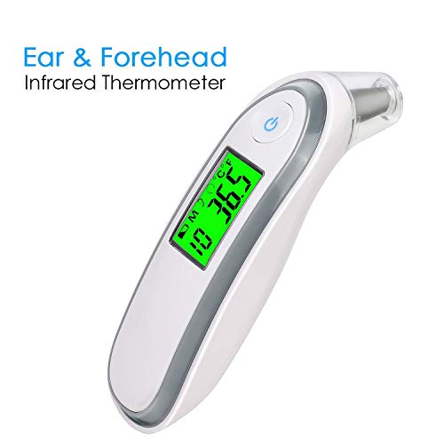 Preisvergleich Produktbild QUMOX Digitale LCD Infrarot Fieberthermometer Ear Ohr Thermometer Grau