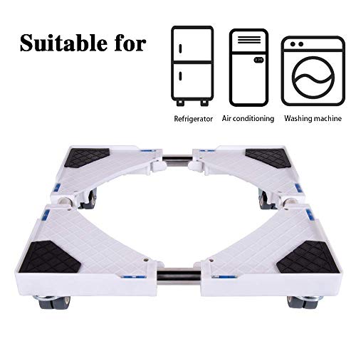 Smonter, base mobile multifunzionale con 4 ruote doppie, girevoli e bloccabili, in gomma; ideale per lavatrice, asciugatrice e frigorifero