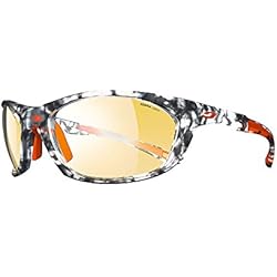 Julbo Race 2.0 Zebra Light – Gafas de sol Hombre, Ecaille gris/naranja/Logo naranja