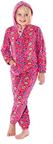 Selena Girl Kids Microfleece All in One Zapp Pink - 9-10 Years