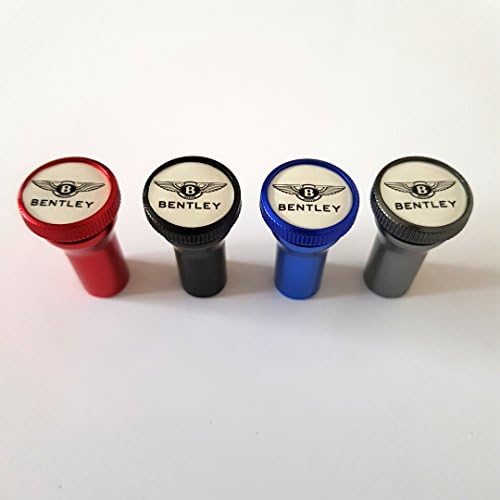 Racematic Red BENTLEY Huge 15mm logos Premium Alloy Valve Dust Caps with free 27mm Stem covers to match