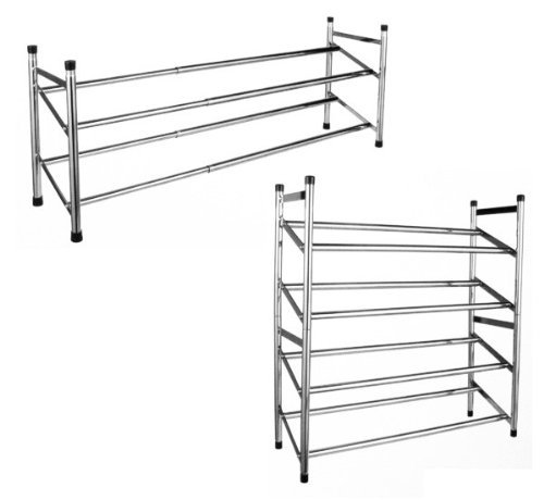 Teleskop - Schuhregal - Verchromt - Stapelbar