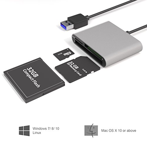 KabelDirekt Kartenlesegerät USB 3.0 Kartenleser/ Card Reader für SDXC, SDHC, SD, MMC, MMCplus, microSDXC, microSDHC, microSD, CF Typ I/ II, Microdrive – PRO-Series - 4