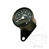 Elektronischer Drehzahlmesser D = 60 mm, schwarzes Metallgehäuse und schwarzes Ziffernblatt, weiße Hintergrundbeleuchtung, 8.000 U/min, 1:1 negativ