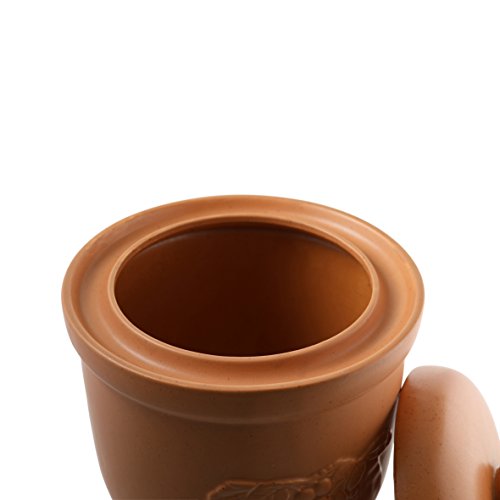 axentia Mehrzwecktopf, Rumtopf aus Keramik, Einlegetopf mit Gärrinne, Keramiktopf mit Reliefdekor, Gurkentopf mit Deckel, Gärtopf mit einem Fassungsvermögen von ca. 10 l - 3