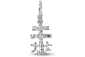 Inmaculada Romero IR Cruz caravaca plata Ley 925m colgante unisex 17mm. Cristo ángeles realce Virgen detrás