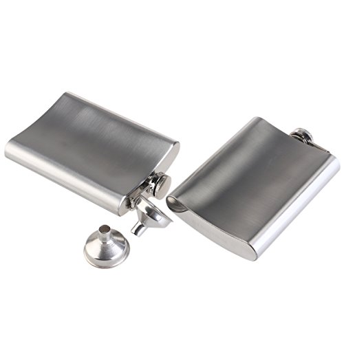 LUOEM 2pcs Edelstahl Flachmann 200ml Pocket Flachmann Geschenk - 7