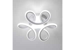 Goeco LED Ceiling Lights, 22W 1800LM Modern Chandelier Lamp, Elegant Curved Design Lighting Fixture for Living Room Kitchen Bathroom Bedroom Hallway Balcony Cold White 6500K, Dia 26cm