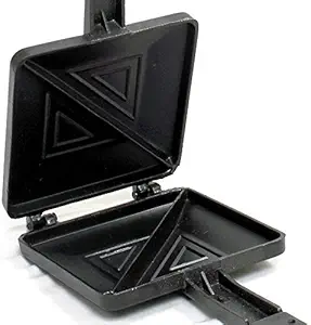 SMILEZONE Grill Sandwich Maker ,Bread Toaster,for Gas Burner Stove, Standard (Black) (Regular)