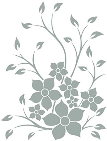 Metal Monkey Stickers Wildflower Corner Glass Etch or Stained Glass Effect Sticker Facing LEFT 30cm x 21.5cm Glass Etch