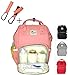 Produktbild XL Baby Wickel-Rucksack :: Tasche groß inkl. 2 Haken :: Wickeltasche für Reise, Besuche, Ausflüge oder Unterwegs :: 24 Liter Volumen :: Lässige Windel-Tasche :: Umhänge-Baby-Tasche ROSA
