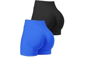 Jetjoy Womens Seamless Gym Workout Shorts Hidden Scrunch Butt Lifting High Waisted 4.5" Cycling Yoga Booty Shorts