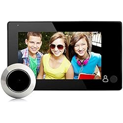 VBESTLIFE Sonnette de Porte Vidéo Intelligent, 4.3" TFT Moniteur Numérique 140° Grand Angle Vision + 2 MP Judas de Surveillance Caméra de Sécurité pour la Maison