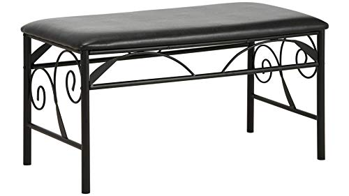 Domus Scandinavia Isabelle Asiento Banco Metal, Negro, One Size