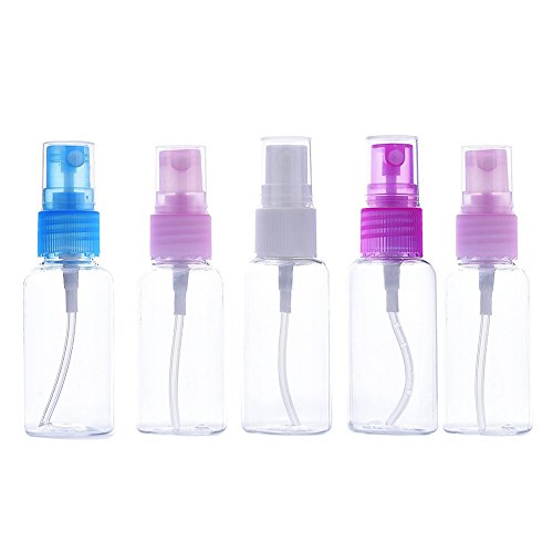 Preisvergleich Produktbild Lazeny 5X Beauty Zerstäuber Sprühflasche Kunststoff Parfümzerstäuber Transparente Leer Reiseflaschen Pumpe Flasche Set Lotion Spender Flasche Spray Wasser Container Fingerzerstäuber (50ml)