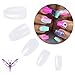 Ejiubas Clear Ballerina Design Full Cover Artificial False Nail Tip - Pack of 500 Pcs with Clear Case
