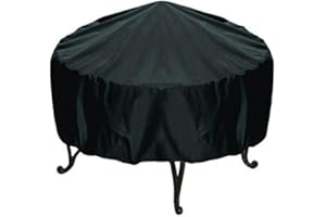 Venus valink Pokrowiec na palenisko, okrągły pokrowiec na piecyk brazylijski, wytrzymały poliester do użytku na zewnątrz do ogrodu na patio pokrowiec na grzejnik, wodoodporny wiatroszczelny odporny na promieniowanie UV osłona przeciwsłoneczna - czarny