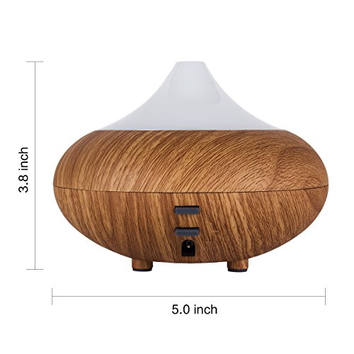 Uvistar 160ml Aroma Diffuser Ultraschall Luftbefeuchter Humidifier mit 7 farben LED Farbwechsel,sicher und leise automatisch abgeschaltet. (Light Brown) - 3