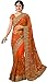 Glamify Women's Latest Design Net Embroidered Saree with Blouse Piece (Orange_Free Size)