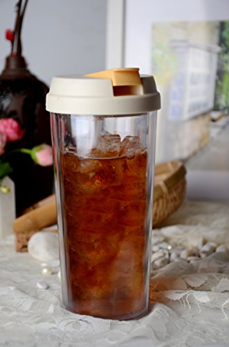 iNeibo becher to go, thermobecher, isolierbecher, trinkbecher, kaffeebecher, doppelwandiger becher, trinkflasche mit deckel & dtrohhalm. perfekt für kaffee, tee, saft, smoothies - 2